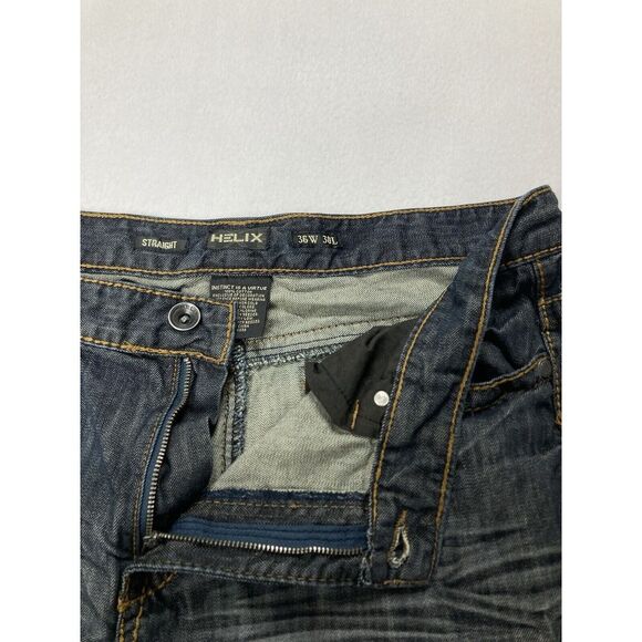 Helix Blue Dark Wash Straight Leg Y2K Jean Mens 36 x 30 - Picture 3 of 10